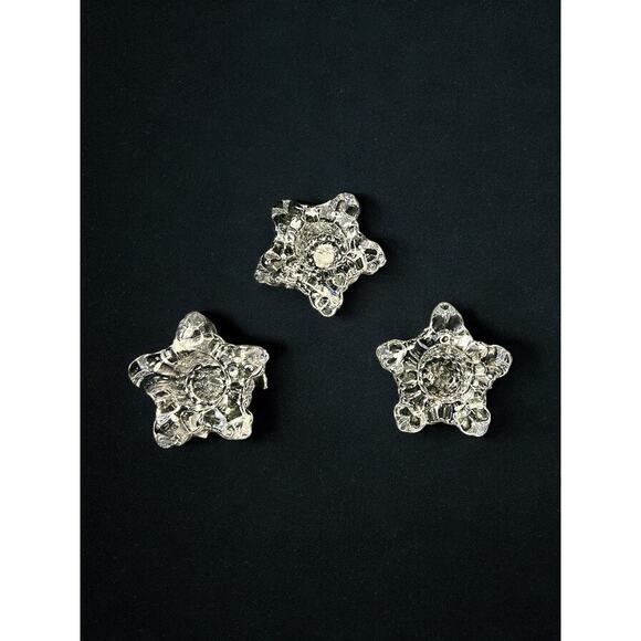 Crystal Star Candle Holders-Set of 3-Vintage-Taper-Table Decor-Wedding-Holiday - Picture 2 of 5